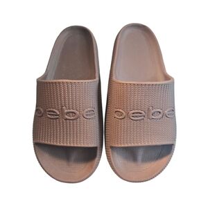 BEBE Malaga brown pool side slides